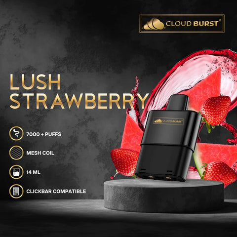 Click Bar Pod Device - Cloudburst Lush Strawberry 7000puffs