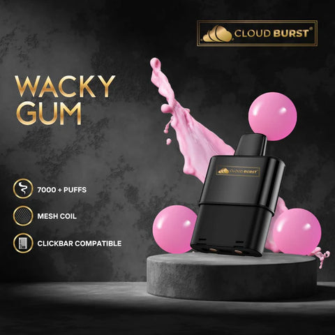 Click Bar Pod Device -  Cloudburst Wacky Gum 7000puffs