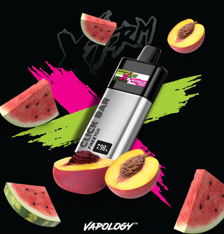 Click Bar Pod Device -  Vapology Watermelon Peach 7000puffs